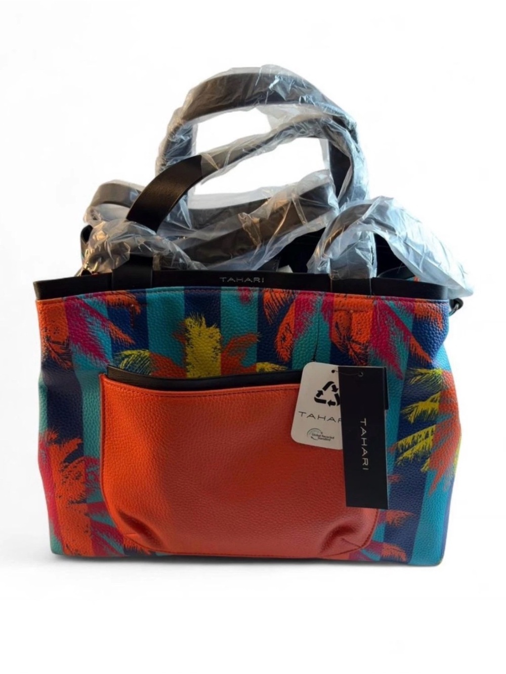 🌼NWT:Tahari Bags Tahari Bette Vibrant Multicolor Satchel Bag
